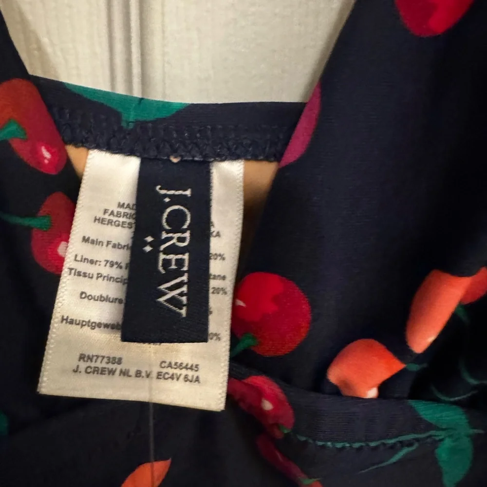 NWT J. Crew Navy Swimsuit with Cherry Print, Lg - Picture 9 of 11